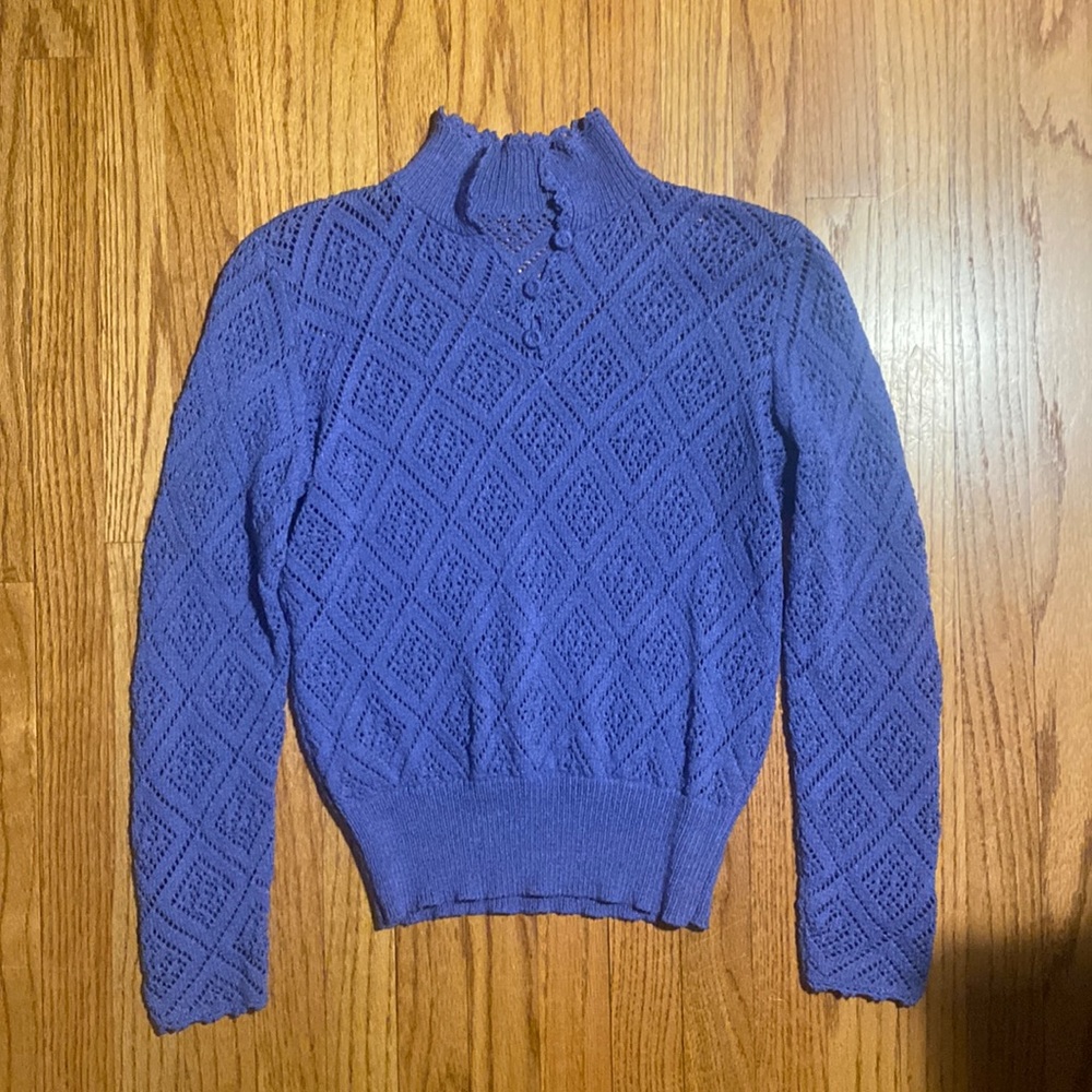 Vintage Purple Lace Knit Sweater